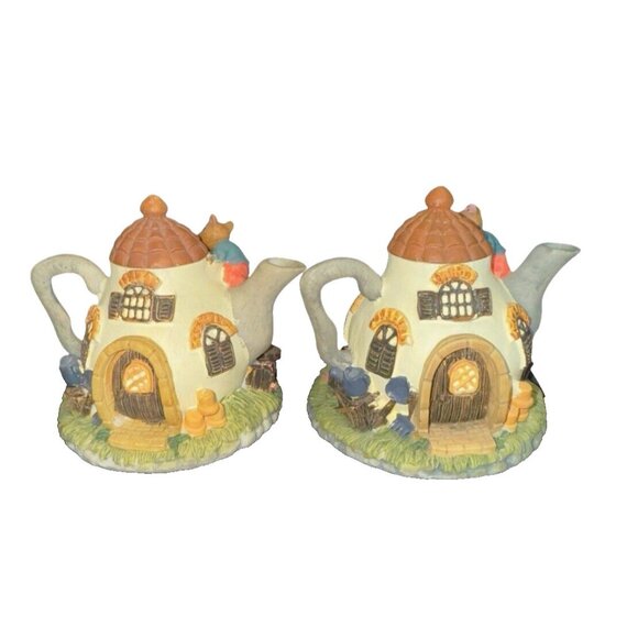 Dezine Moussy Lodge Mini Cottage Mini Teapot 1993 Decoration 3" Removable Lid - Picture 2 of 9